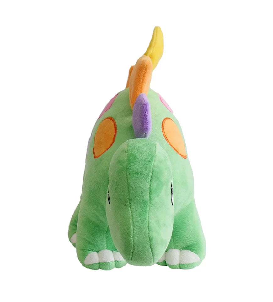 Green plush stuffed dinosaur soft toy